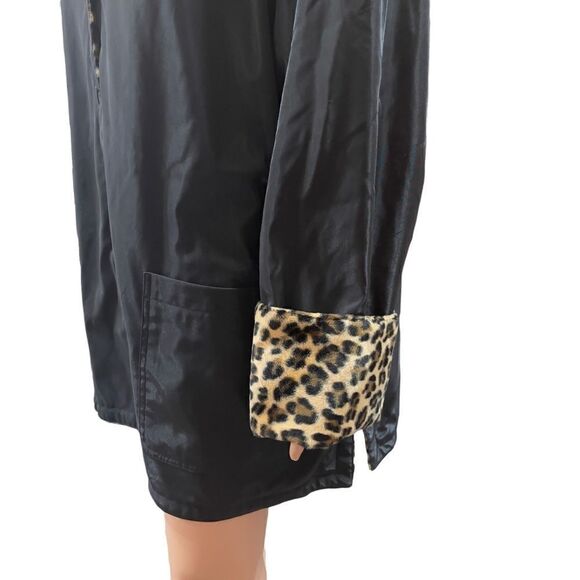 DENNIS BASSO Leopard Print & Shimmery Black Reversible Jacket XXL - Picture 9 of 15
